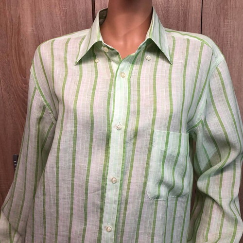 Oxford Company shirt new, size M, white and green linen