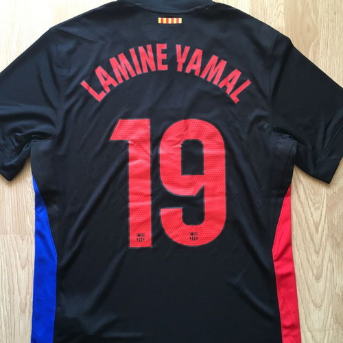 Lamine Yamal #19 Black Short Sleeve Jersey M Nike Dri-FIT FC Barcelona 24/25