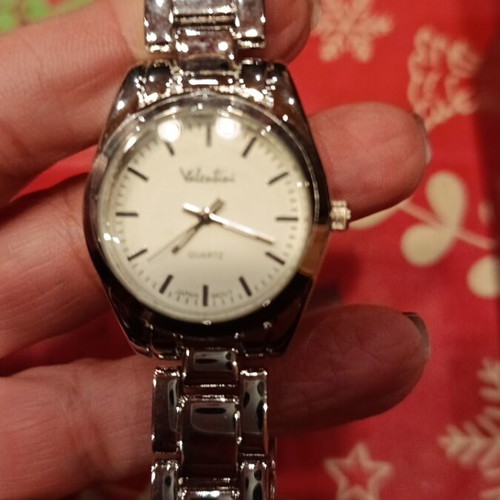 Valentini wristwatch women's new, silver, stainless steel, water resistant