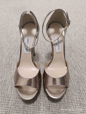 Jimmy Choo Platform Sandals New, Metallic Bronze