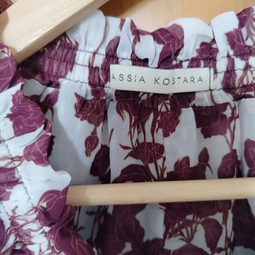 Vassia Kostara floral wide-leg pants, one size