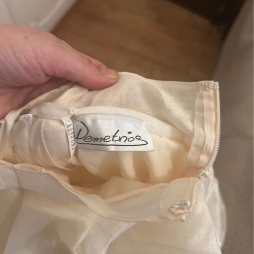 Demetrios wedding dress like new, size S–M, beige and gold