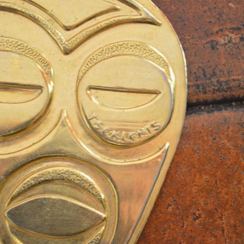 Giannis Tseklenis TSEKLENIS belt buckle used, 1970s, gold color