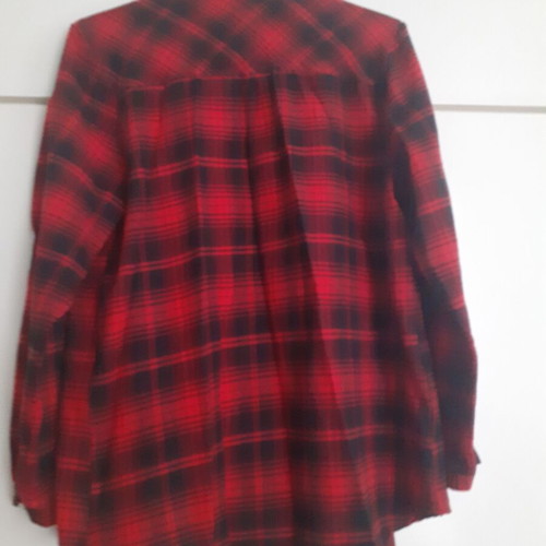 Plaid women's shirt new, red black, size M