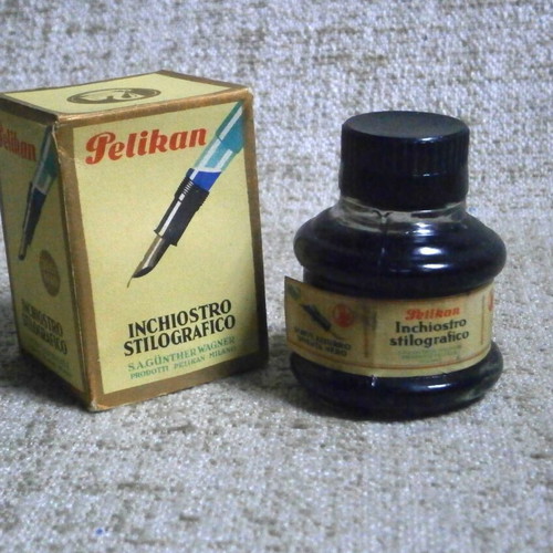Pelikan Blue-Black and Pelikan Black Germany ink set, new with box, vintage