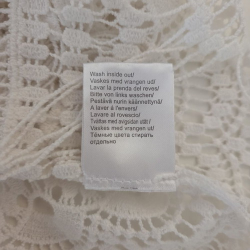 B.young Boho Crochet Lace Fringe Top new, white, size S