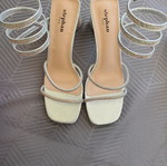 Stephan Shoes silver sandals new with rhinestones size 41