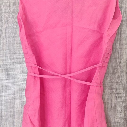 Marks & Spencer linen top like new, pink with embroidery and tie