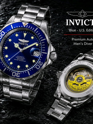 Invicta Pro Diver Automatic USA Edition men's watch, blue dial, 41 mm