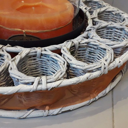 Decorative candle used, diameter 36 cm