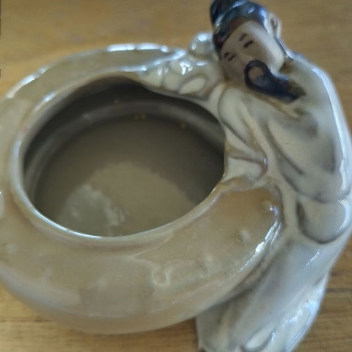 Asian traditional Shiwan Mudmen ceramic decoration, vintage 90s