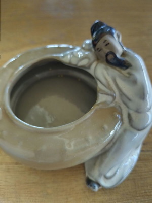 Asian traditional Shiwan Mudmen ceramic decoration, vintage 90s