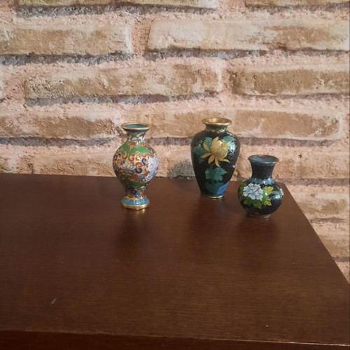 Miniature vases used, Chinese, set of 3 pieces
