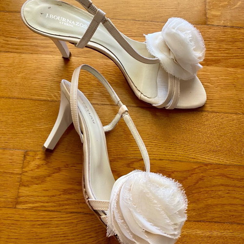 Leather handmade sandals like new, size 39, 5 cm heel