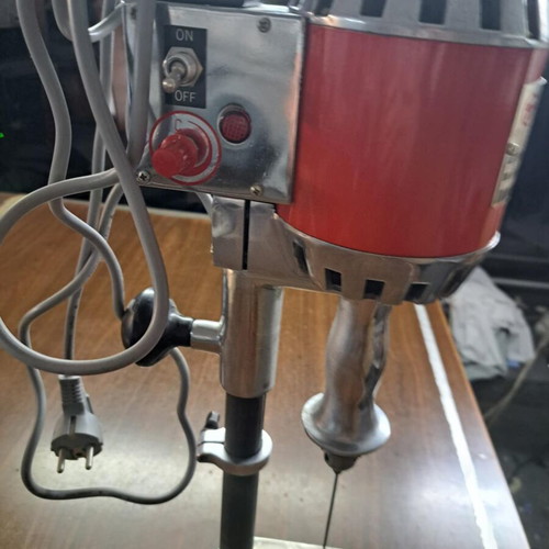 Heated fabric drill used