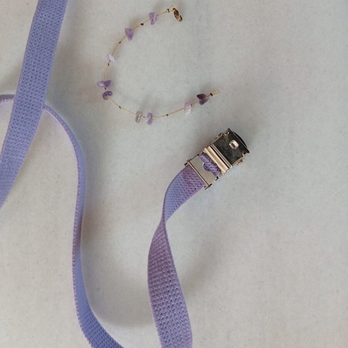 Fabric belt lilac with matching bracelet gift like new