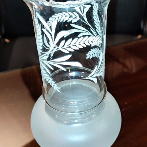 Lamp glass 5Φ new, 22 cm height, frosted and clear