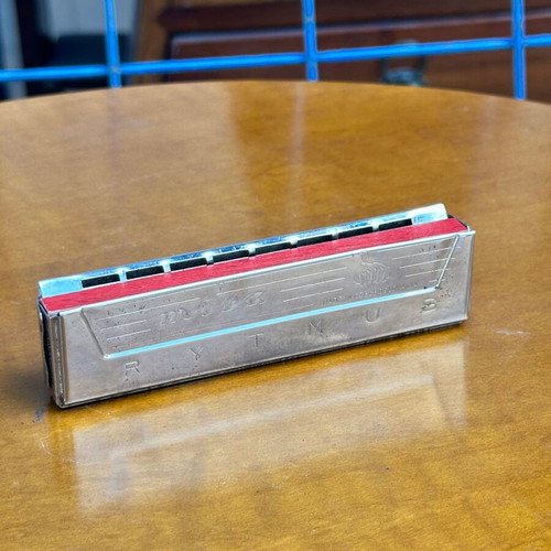 Vintage MICA RYTMUS harmonica used, made in Czechoslovakia