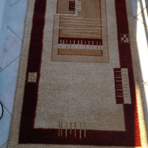 Carpet runners set of 3 used, burgundy and beige