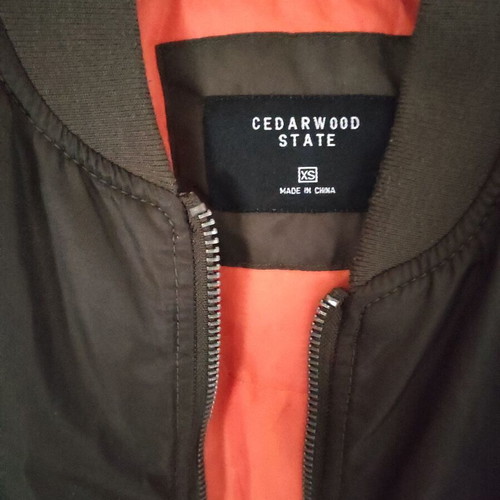 Flight jacket Cedarwood state green like new, size XS-S