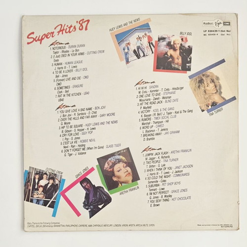Super Hits '87 double vinyl LP used, Greek edition