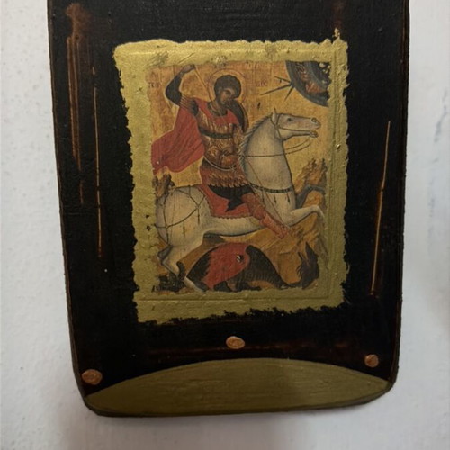 Saint George religious icon, 10x13 cm