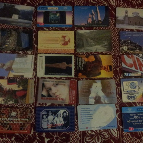 Phone cards used, pack of 20 pieces