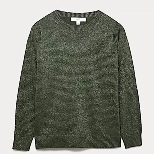 Marks & Spencer dark green metallic blouse new size Medium