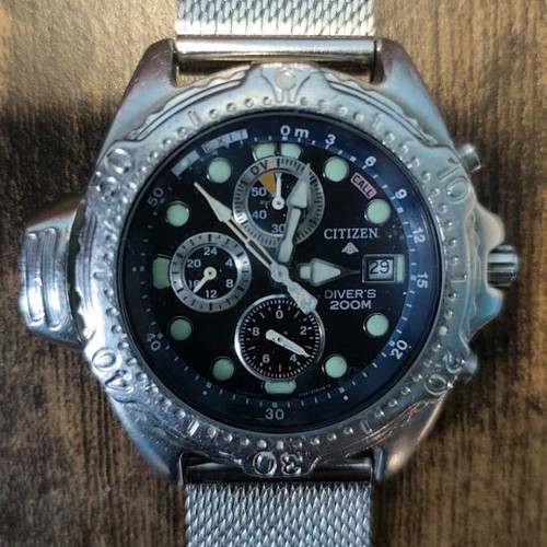 Citizen Promaster 3740-E70006 men's diving watch used, blue and silver