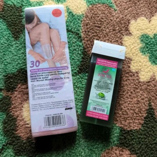 Hair removal set new with epilator, wax and strips