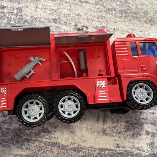 Fire truck toy used with sound, light, and water pump