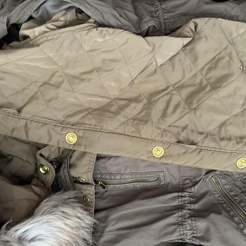 Zara parka with detachable quilted inner jacket and fur, like new