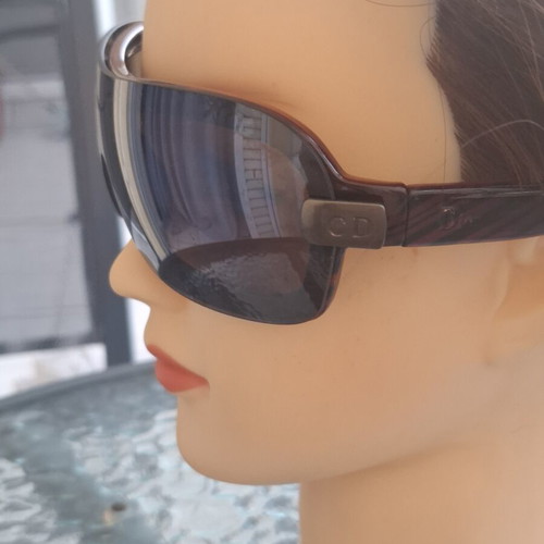 Christian Dior SPH2490/C vintage γυαλιά ηλίου με περιμετρικό φακό, καφέ