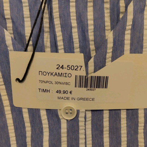Frane women's plus size shirt new, white and blue