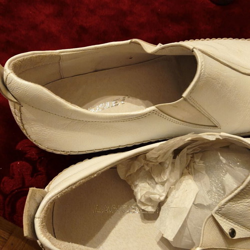 Langsley men's leather slip-on loafers white size 43 new