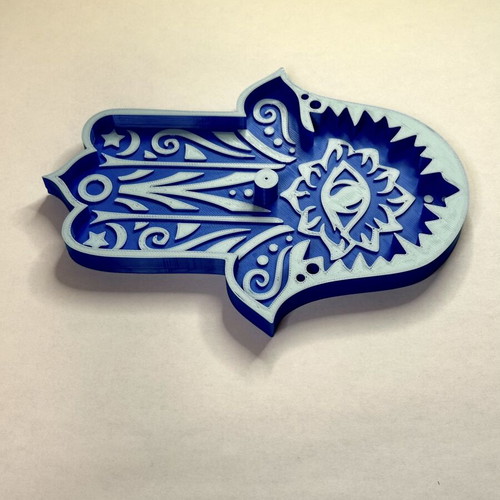 Aromatic stick holder burner, blue and light blue, 3D printed
