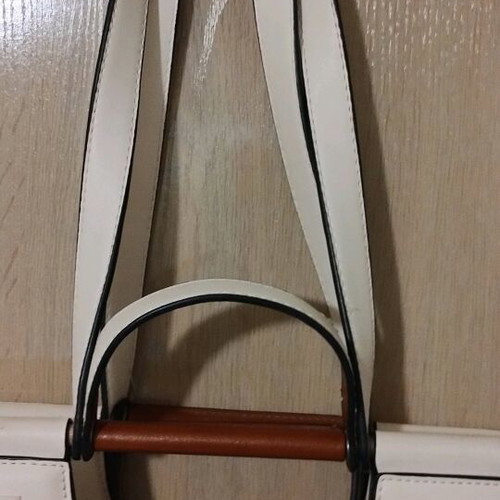 Shoulder and handbag white bag with brown leather details like new