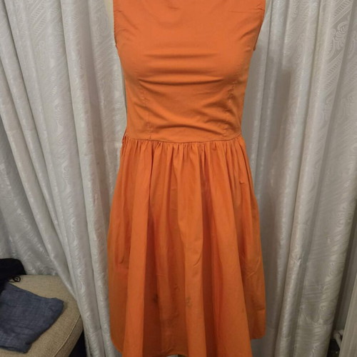 Vintage cotton dress Lindy Bop like new, orange, size S