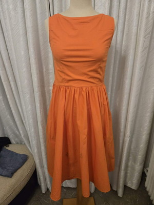 Vintage cotton dress Lindy Bop σαν καινούργιο, πορτοκαλί, μέγεθος S