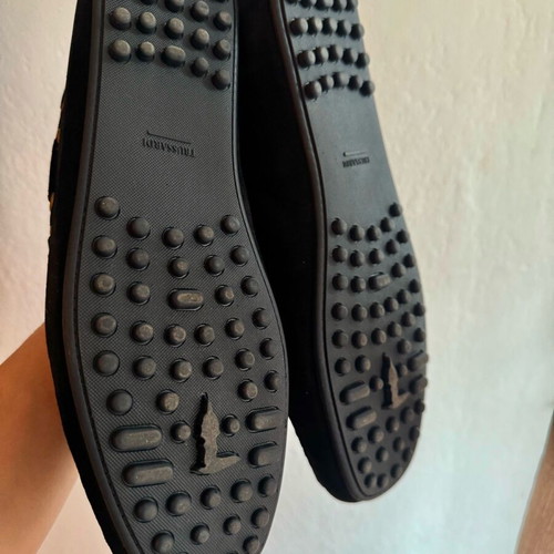Trussardi leather loafers new, size 42, navy blue suede
