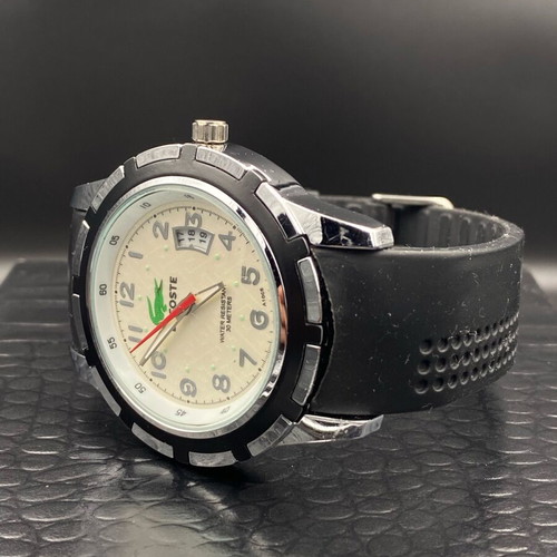 Lacoste men's watch like new with black silicone strap