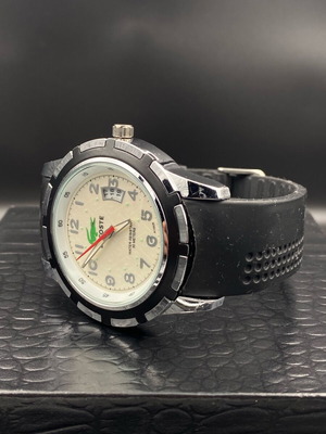 Lacoste men's watch like new with black silicone strap