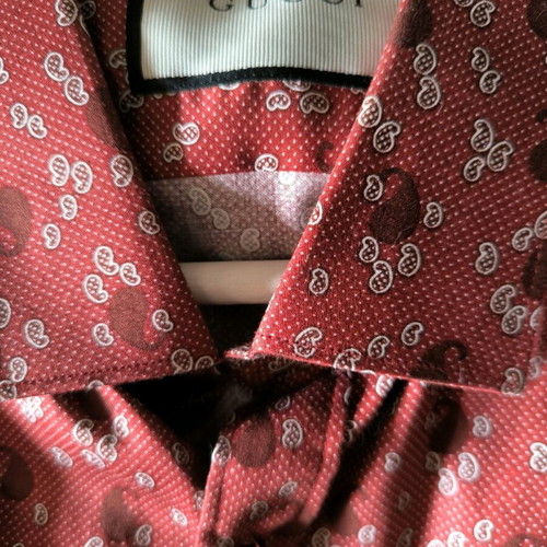 Gucci Πουκάμισο Μεταχειρισμένο Slim Fit Καφέ Κόκκινο XL