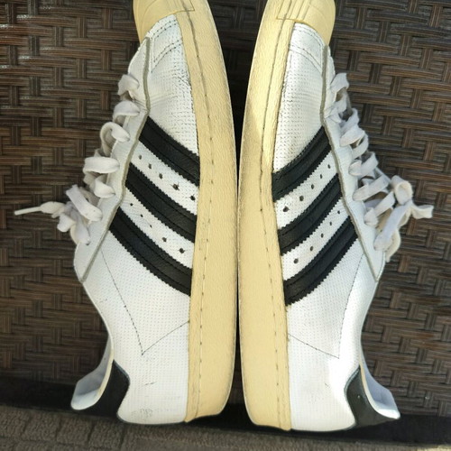 Adidas originals leather vintage sneakers used, size 43.5, black and white