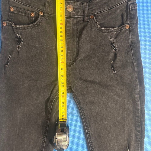Pull & Bear Washed Black Ripped Skinny Jeans Size S 36 Like New