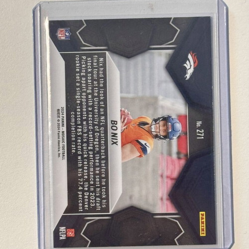 2024 Panini Mosaic NFL Debut Base Bo Nix Denver Broncos #271 new