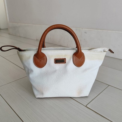 Vintage Thiros small handbag like new, white and brown details