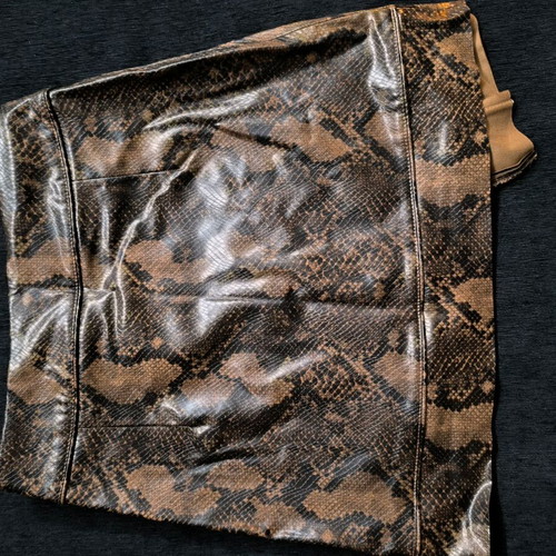 Zara skirt brown leather texture new XS with zipper