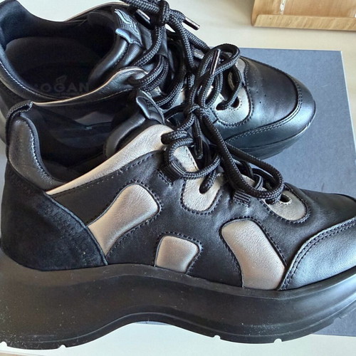 Hogan leather sneakers new, black, size 37