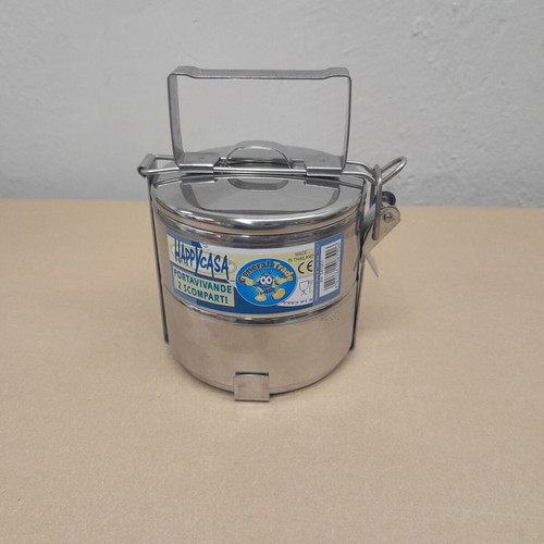 Inox food container 2 compartments 10x12cm new